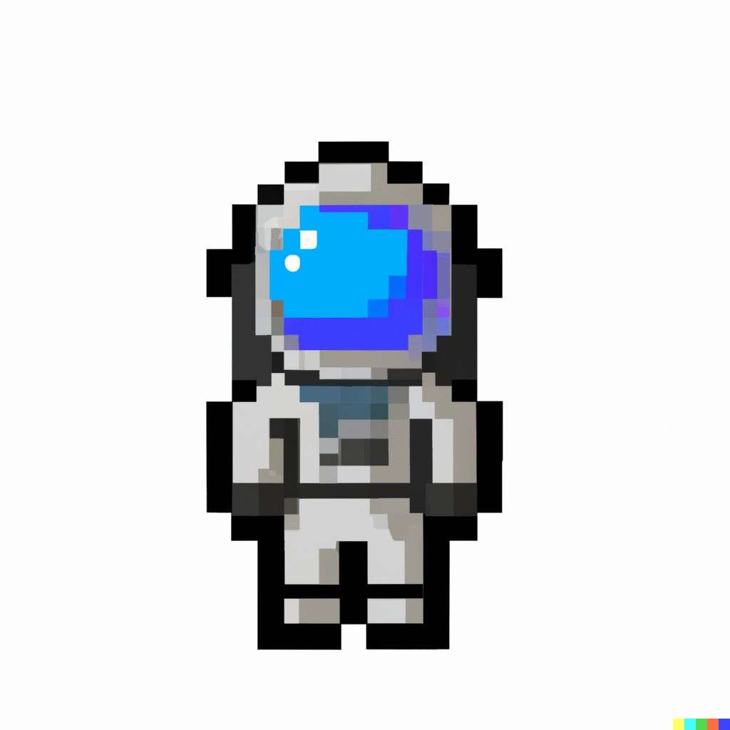 an astronaut, pixel art